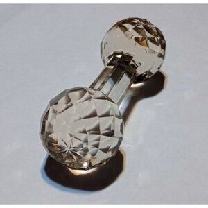 Vintage 4.75" Brilliant Cut Crystal Cutlery Knife Rest Barbell Bumbell
